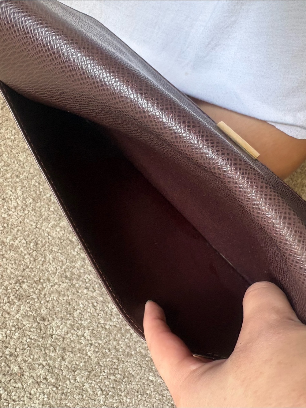 Auth Louis Vuitton Clutch Bag Taiga Serengeti Acajou - Picture 15 of 16